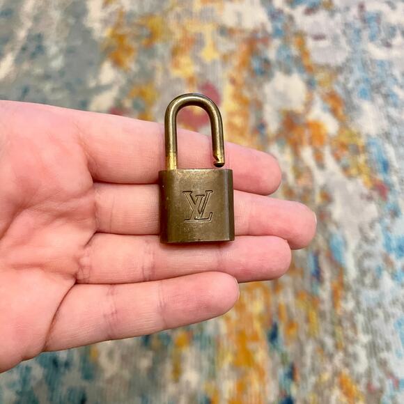 Louis Vuitton luggage lock Authentic vintage brass Necklace Accessory Unpolished - Picture 3 of 11